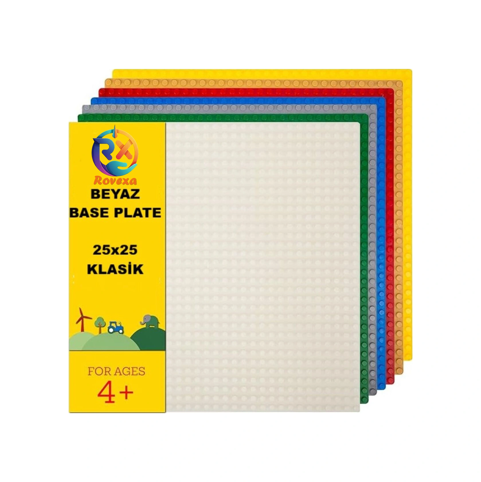 Classic Beyaz Plaka, Yapı Taşı Zemin, 3+ Yaş, 1 Parça, 25x25cm, Bpa Free, Eğitici Oyuncak, Yaratıcı Öğrenme