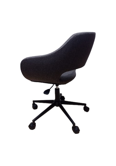 Ofis Koltuğu Çalışma Sandalyesi Kahverengi Renk Keten Kumaş Döküm