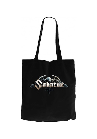Sabaton Eagle Siyah Kanvas Bez Çanta Siyah