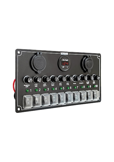 Goldsea Switch Panel 10 Anahtar 12/24V Sigorta Paneli