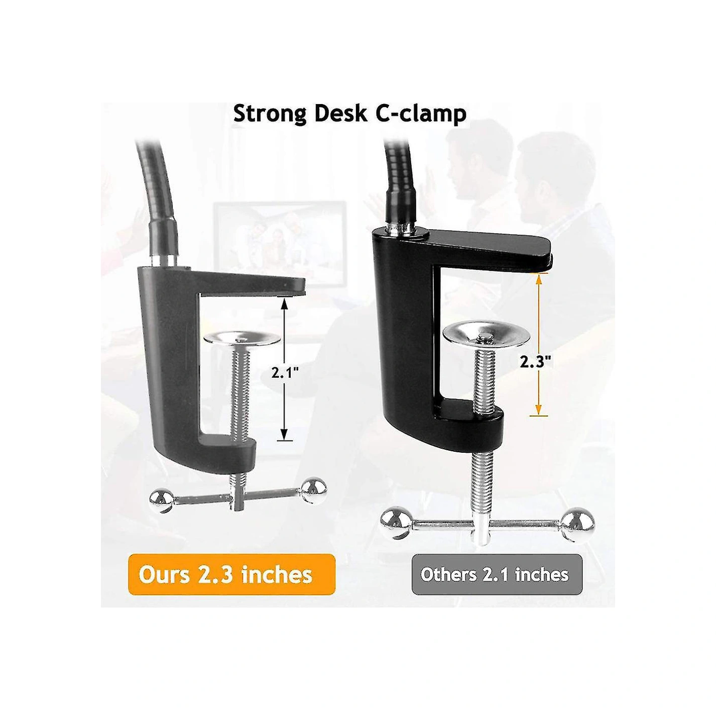 Moveevo Web Kamerası Ayaklığı, Brio 4k/c925e/c922x/c922/c930e/c930/c920 Uyumlu, 360 Derece Ayar, 5.2 Cm Maksimum Kalınlıkta Masa Tutucu, 40 Cm Uzunluk, 0.5 Kg Yük Kapasitesi