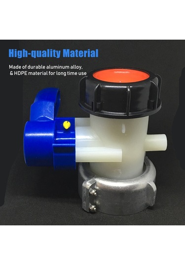 Geeroyoo Ibc Tank Çıkış Valfi - 75mm Alüminyum Dn50 Kelebek Vana, Asit Ve Alkali Dirençli