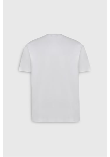 Ac&Co / Altınyıldız Classics Erkek Beyaz %100 Pamuk Modern Fit Normal Kesim Bisiklet Yaka Tişört Beyaz