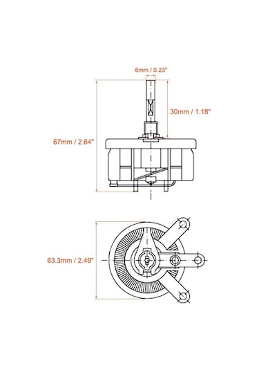 10R 50W BC1 Reosta Direnç - Potansiyometre