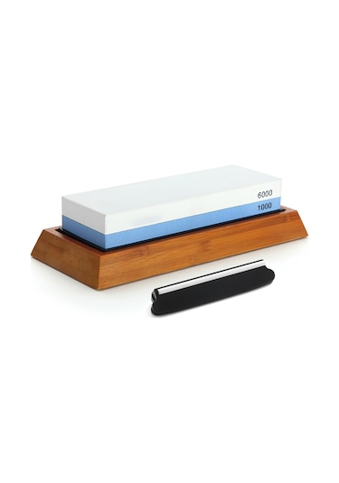 Sones 1000/6000 Mavi Beyaz Biley Taşı Çift Taraflı Bambu Taban Seti