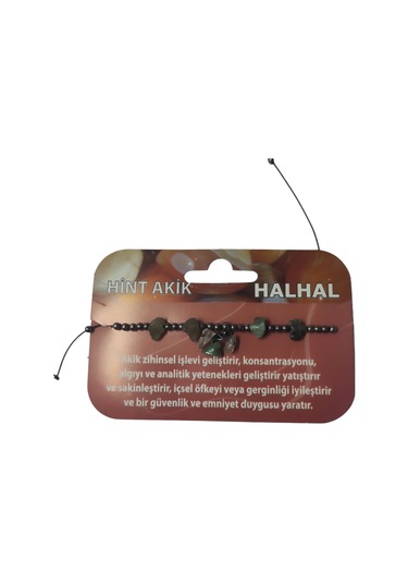 Hint Akik Taşı Halhal Doğal Taş Bileklik Hal Hal Ayarlanabilir İpli Akik Kristalize Kırık Taş Şifalı Halhal Bileklik Çok Renkli
