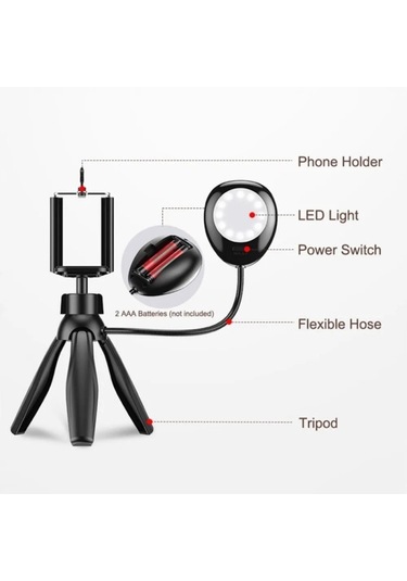 Cbtx Xwj-s1 Masaüstü Cep Telefonu Tutucu Led Işıklar İle Tripod