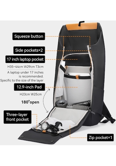 Mark Ryden MR2975 17" Büyük Kapasiteli Laptop Sırt Çantası