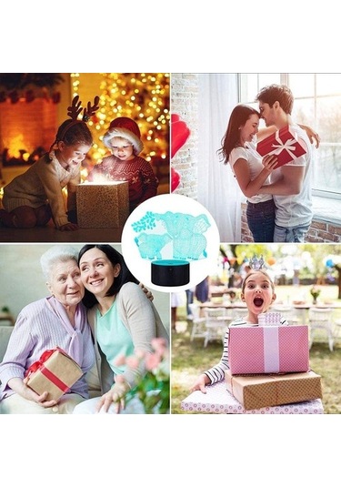 Wealthglow Renk Değiştiren 3d Dekoratif Şekilli Led Lamba - 12 Cm X65eho Siyah