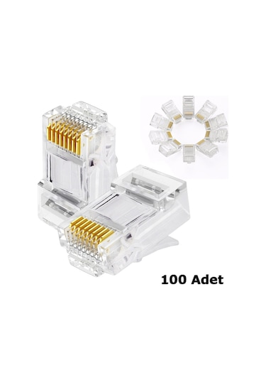 RJ45 Network Cat5 Cat6  Jack Ethernet Konnektör Uç 100 Adet