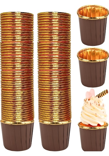 Muffin Kek Kalıbı 25 Adet Cupcake Kağıdı Kahverengi