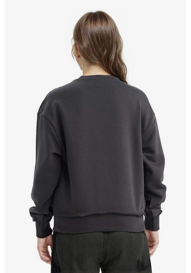 Defacto Kız Çocuk Bratz Oversize Geniş Kalıp Bisiklet Yaka Sweatshirt F2434a825auar210 Antrasit-ar210