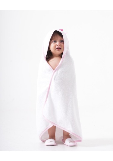 Balinalı Bornoz Takımı 1-2 Yaş Beyaz - Pembe