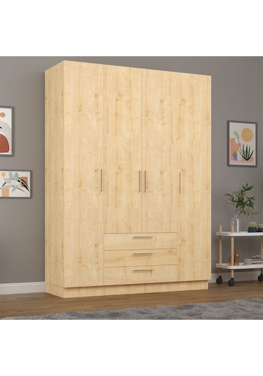 4 Kapaklı Gardırop 160cm Safir Meşe