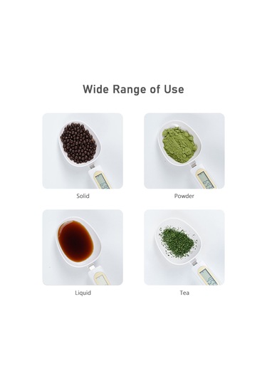 Lemestar Beyaz Dijital Kaşık Terazi, Lcd Ekranlı, 500g/0.1g Hassasiyet, Ağırlık Kaldırma, Veri Kilidi, Birim Dönüştürme, Kahve/un/yoğurt Ölçümü, Gömülü Pil Cr2032 Beyaz