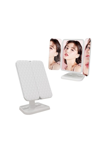 Ctbx Üç Katlı Kare Makyaj Aynası