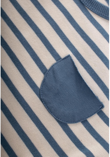 Cigit Çizgili Sweatshirt Takım 1-7 Yaş İndigo Mavi İndigo