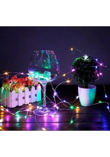 Rgb Karışık Renk Peri Led Işık Sarı Işıklı Dekoratif Pilli Ledli