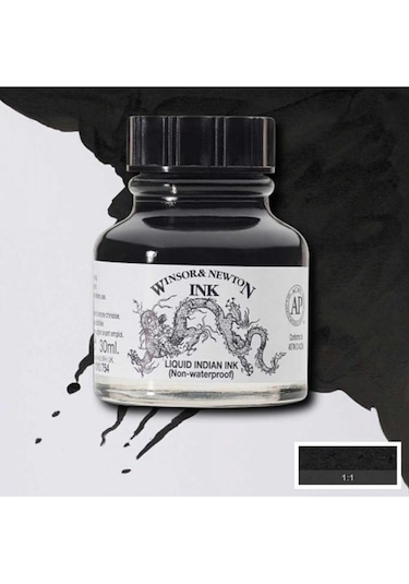 Winsor & Newton Çizim Mürekkebi 30ml Liquid Indian 754 Siyah