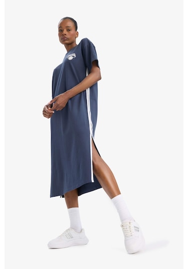 DeFactoFit NBA New York Knicks Kısa Kollu Pike Elbise E3620AX25SMNV94