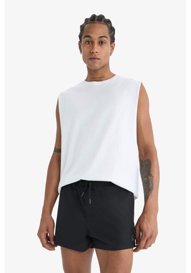 DeFactoFit Andy Baskılı Esnek Dokulu Kısa Boy Sporcu Deniz Şortu B5987AX25HSBK81