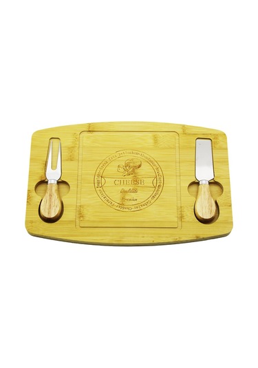 Bıçak Sağ-sol 19x29cm -1.5cm Ahşap Bambu Kahvaltı Peynir Sunum Tabak 2peynir Bıçak Ahşap Saplı 4741 12 Izgara