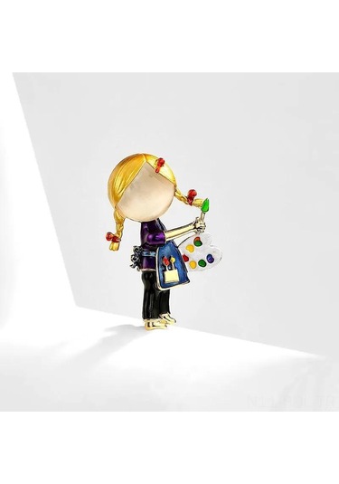 Padalink Пурпурная Брошь С Дизайном Ангела Из Сплава И Страз Украшение Для Девушек И Детей Pembe