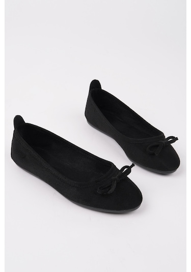 Muggo Miu Fiyonklu Kadın Deri Günlük Babet Sıyah