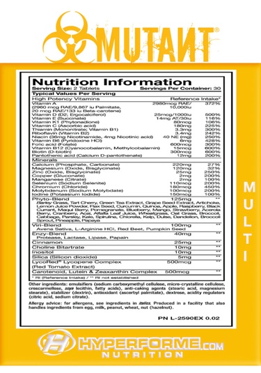 Mutant Multivitamin 60 Tablet