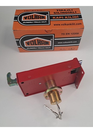 Volkan Silindirli Trajlı Tirajlı Kilit Kare 14 Cm Silindirli Trajlı Tirajlı Kilit - Demir Kapı Kilidi