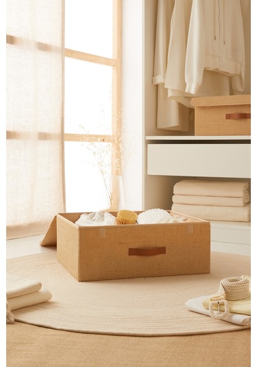 Ocean Home Textile Jüt Kapaklı Kutu 48 x 40 x 19 cm