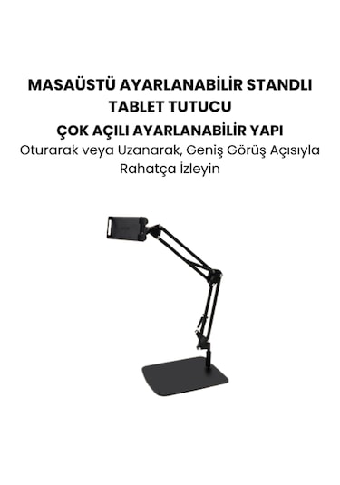 Masaüstü Ayaklı Ayarlanabilir Tablet Tutucu 360 Dönebilen, Çok Açılı Stand