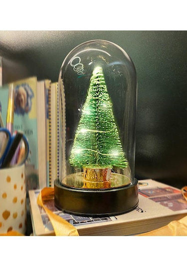 Kar Küresi Işıklı Yılbaşı Çam Ağcı Hediye Paketli