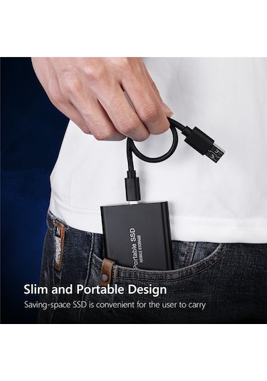 Geeroyoo 8tb Taşınabilir Harici Ssd Usb 3.2 Katı Hal Sürücü - Siyah Jzr-gy