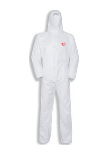 8M Tek Kullanımlık Lamine Fermuarlı Koruyucu Tulum 55 - 60 G Beyaz