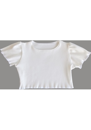 Etekli Crop Takım, Çiçekli Gri-mavi Etek - Ekru Crop Ekru-griçiçekli Ekru - Gri