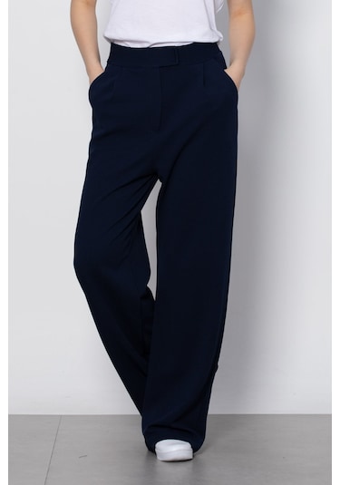 Beli Cırtlı Pantolon - Lacivert-Lacivert