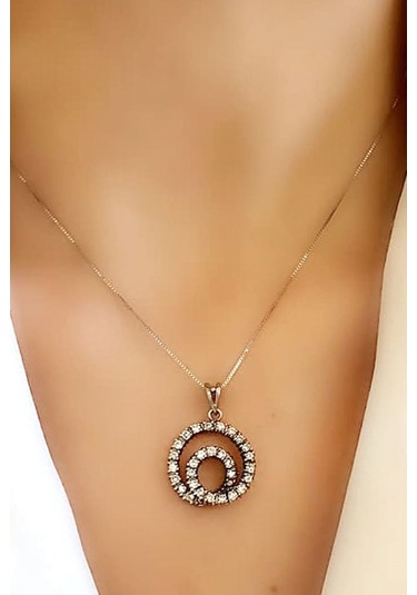 Zirkon Taş Detaylı Italyan Tasarımı 925 Ayar Gümüş Lüks Spiral Ko