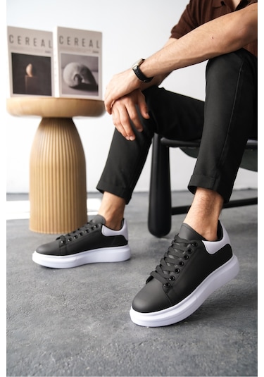 Daxors D0125 Günlük Ortopedik Erkek Sneaker Spor Ayakkabı Siyah-beyaz