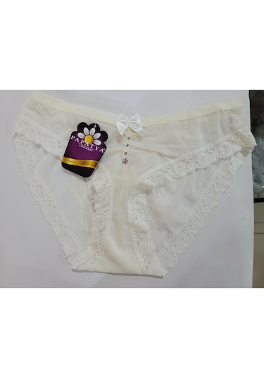 Papatya Tül Dantel Kadın Slip Külot V52 Krem