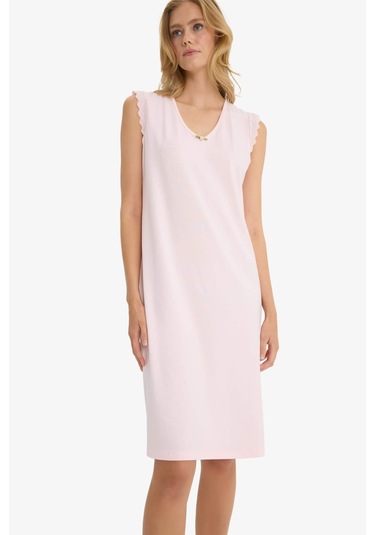 Defacto Regular Fit V Yaka Kolsuz Gecelik-fall İn Love F7001ax25aupn38 Pembe