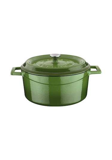 Lava Döküm Yeşil Tencere Seti 24 Cm Derin 28 Cm Sığ