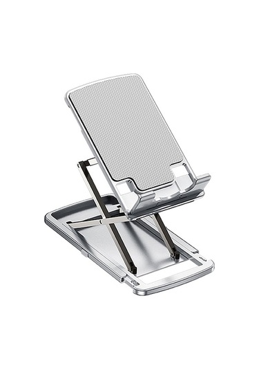 Ayarlanabilir Alüminyum Telefon Ve Tablet Desteği - Katlanabilir, Taşınabilir, Sağlam Tasarım, Gümüş Renk
