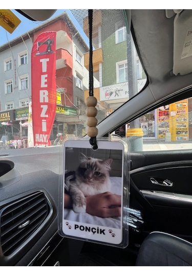 Kişiye Özel Evcil Hayvan Fotoğraflı Araç Ayna Süsü Köpek & Kedi Temalı Araç İçi Süs Aksesuarı