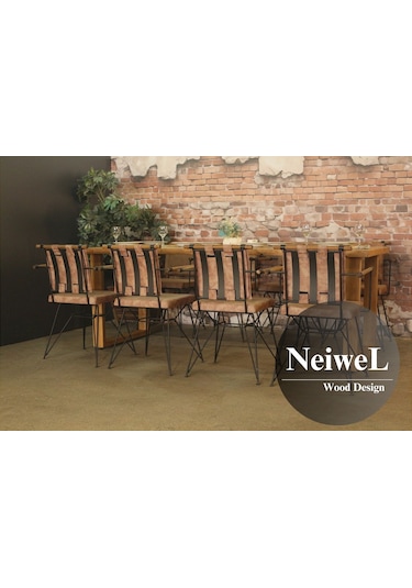 Neiwel Loen Doğal Ahşap Yemek Masası-100-280 Açık Ceviz