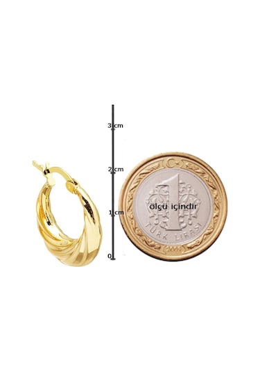 Taşsız 14 Ayar Altın Halka Küpe DLM119