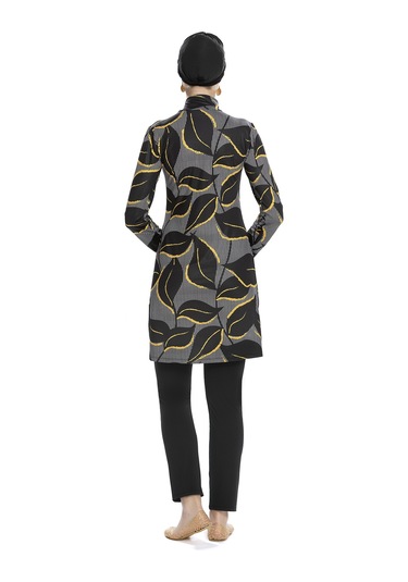 Likralı Tam Kapalı Tesettür Mayo 252-506 Siyah Siyah