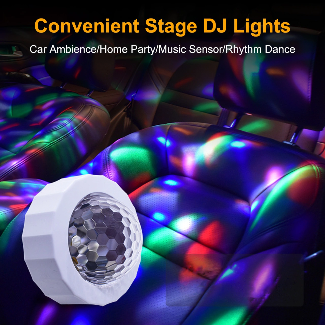 Folinda 3w 5v Usb Şarjlı Otomobil Stroboskop Işığı - Ses Kontrollü, 300mah Pil, Manyetik Montaj, Dinamik Renk Efektleri Beyaz