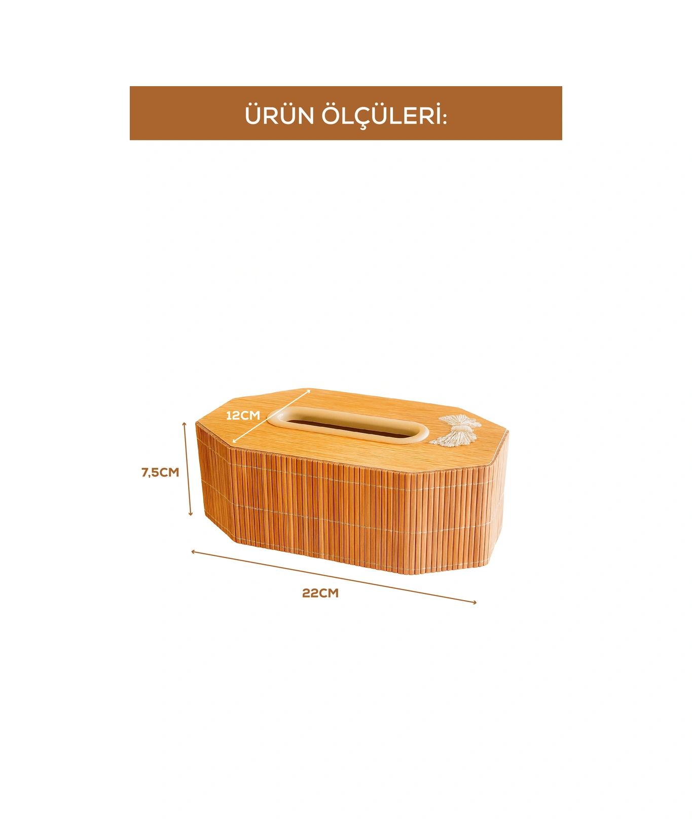 Ahşap Dikdörtgen Peçetelik Doğal Ahşap Desenli Dekoratif Mendil Kutusu Ams1082 Ahşap