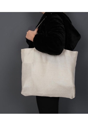 Hasır Dokulu Körüklü Kadın Kol Ve Omuz Çantası Krem-1416